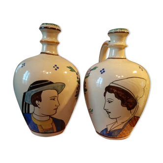 Two jugs h.b quiper men and women hubaudiere bousquet