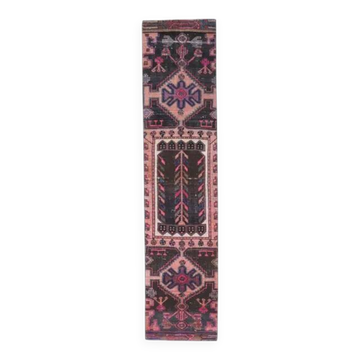 Tapis de couloir turc Oushak vintage en laine fait main