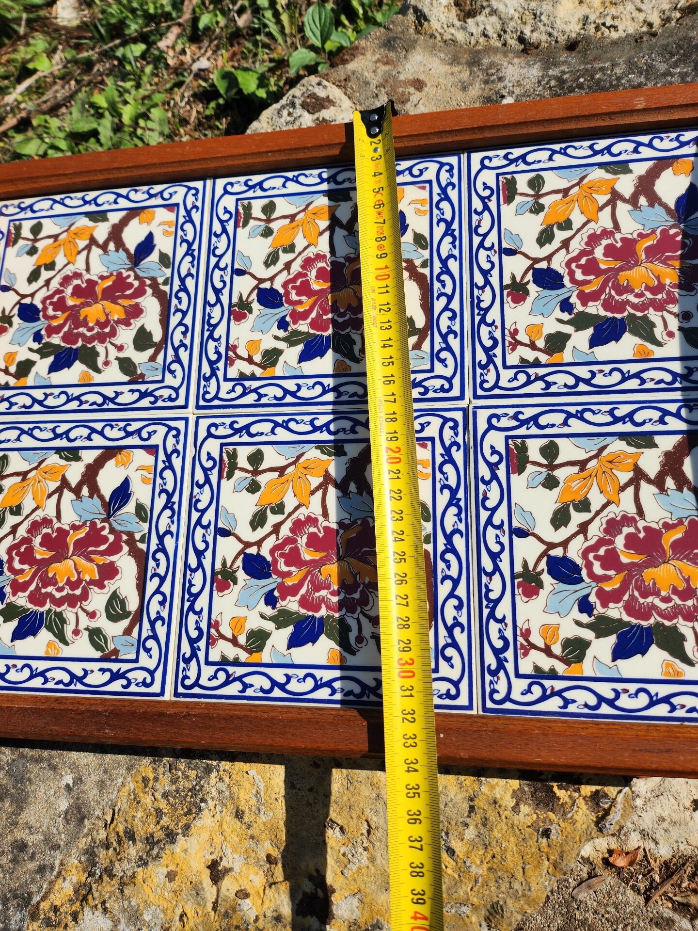Large Gien peony platter