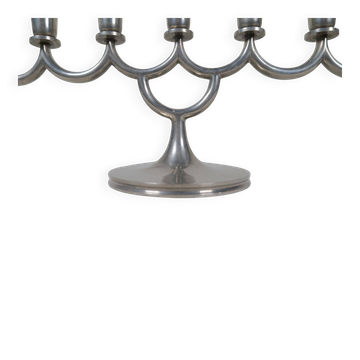 Chandelier Art Déco en étain par Lars Holmström à Arvika, Suède, 1931