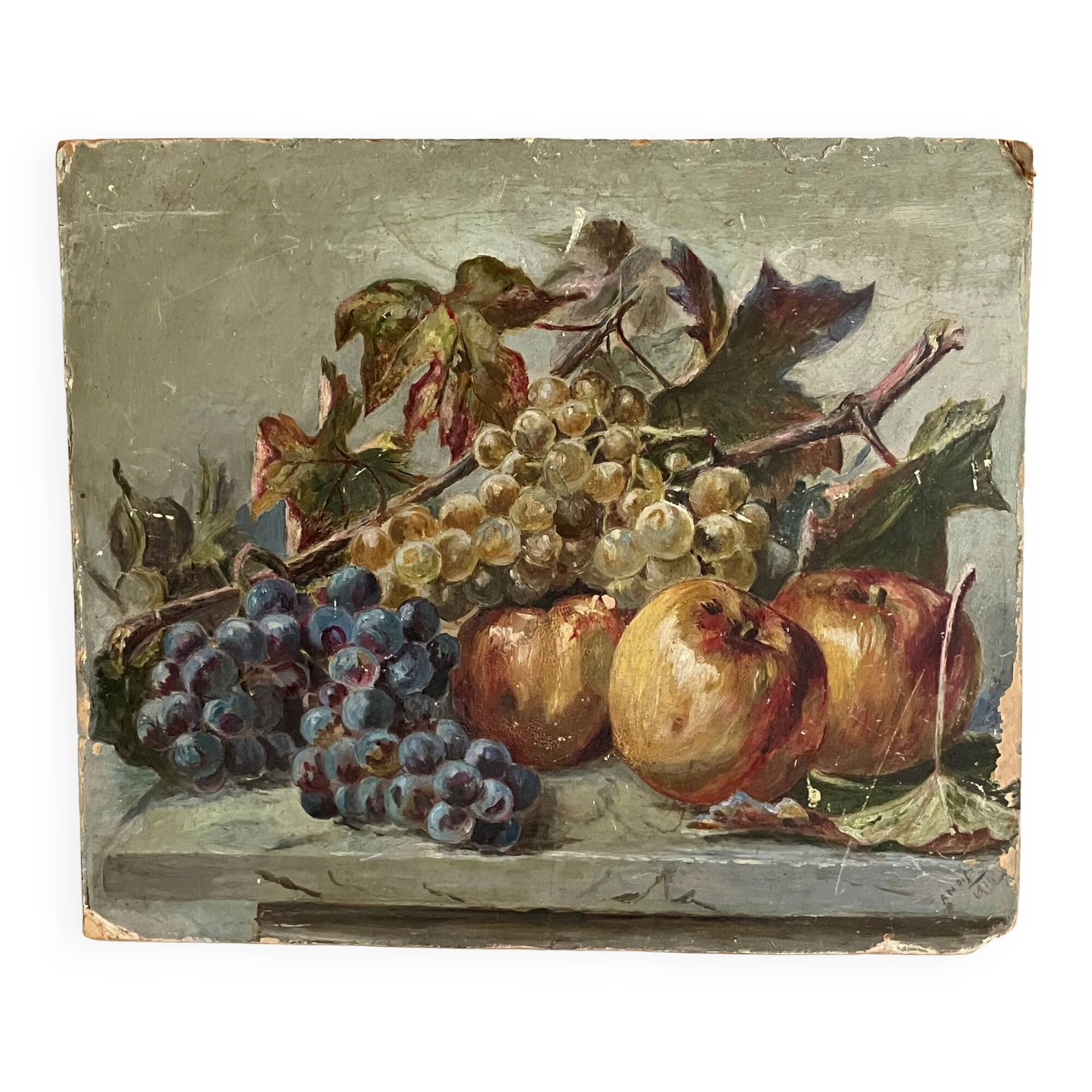 Still painting, painting on wood