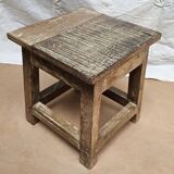 Small teak stool with 1 drawer