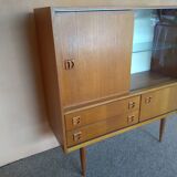 Scandinavian teak showcase storage cabinet 1960
