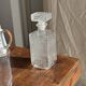 Vintage glass whisky carafe with diamond points H23 L9