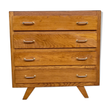 Vintage chest of drawers oak compass feet retro 1950 - 4 drawers