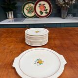 Longwy iron earth dessert service