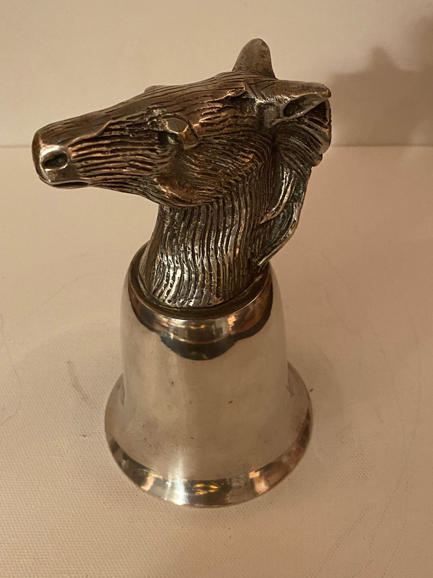 Calice or silver metal glass 19th century horse head