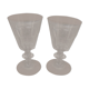 Set of 2 crystal antique foot glasses for liqueur