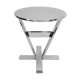 Prototype pedestal table, stool, sofa end, chrome metal and stainless steel German design