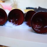 Set of 5 large signed ceramic glasses