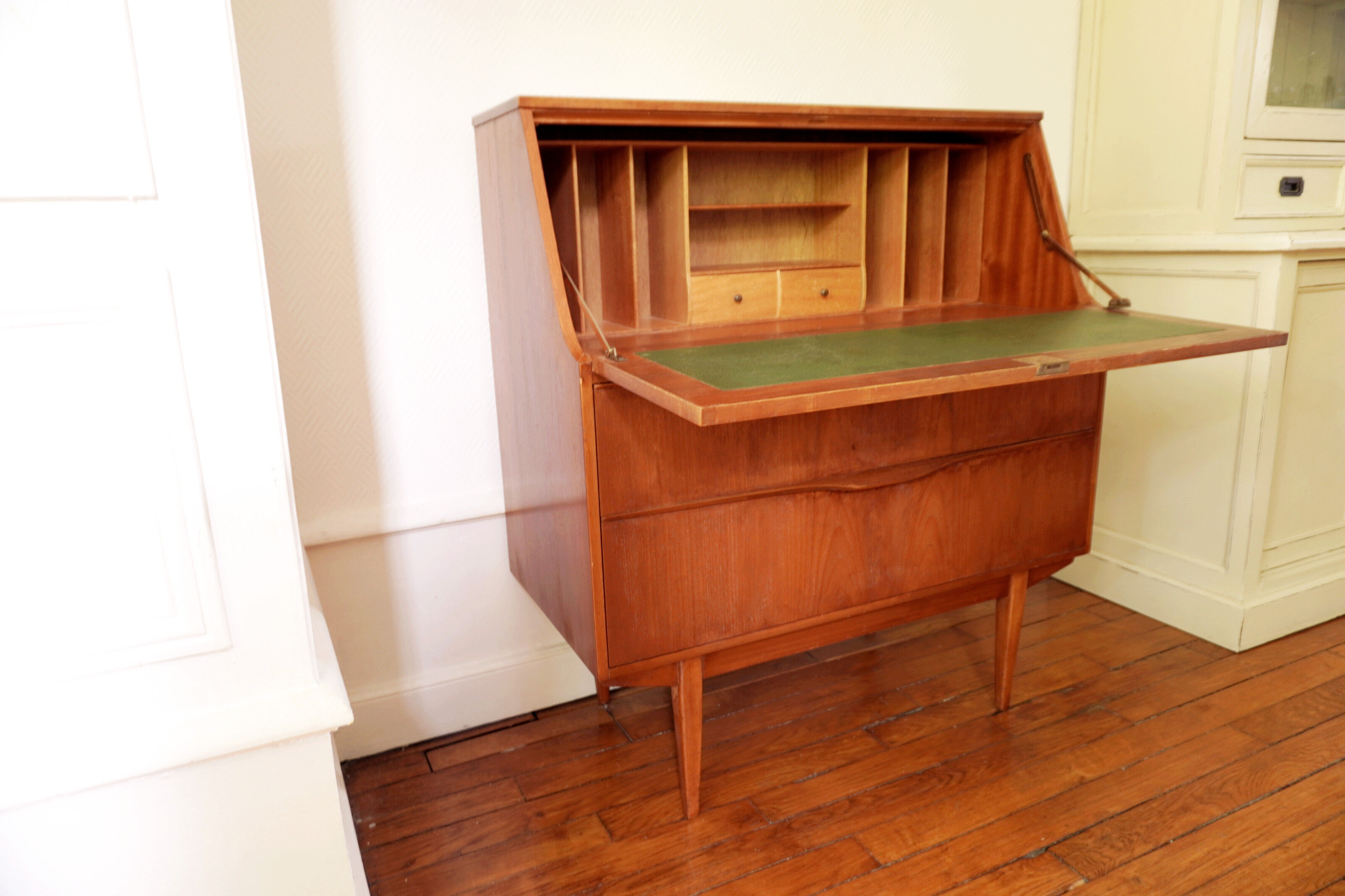 Vintage Scandinavian secretary in teak