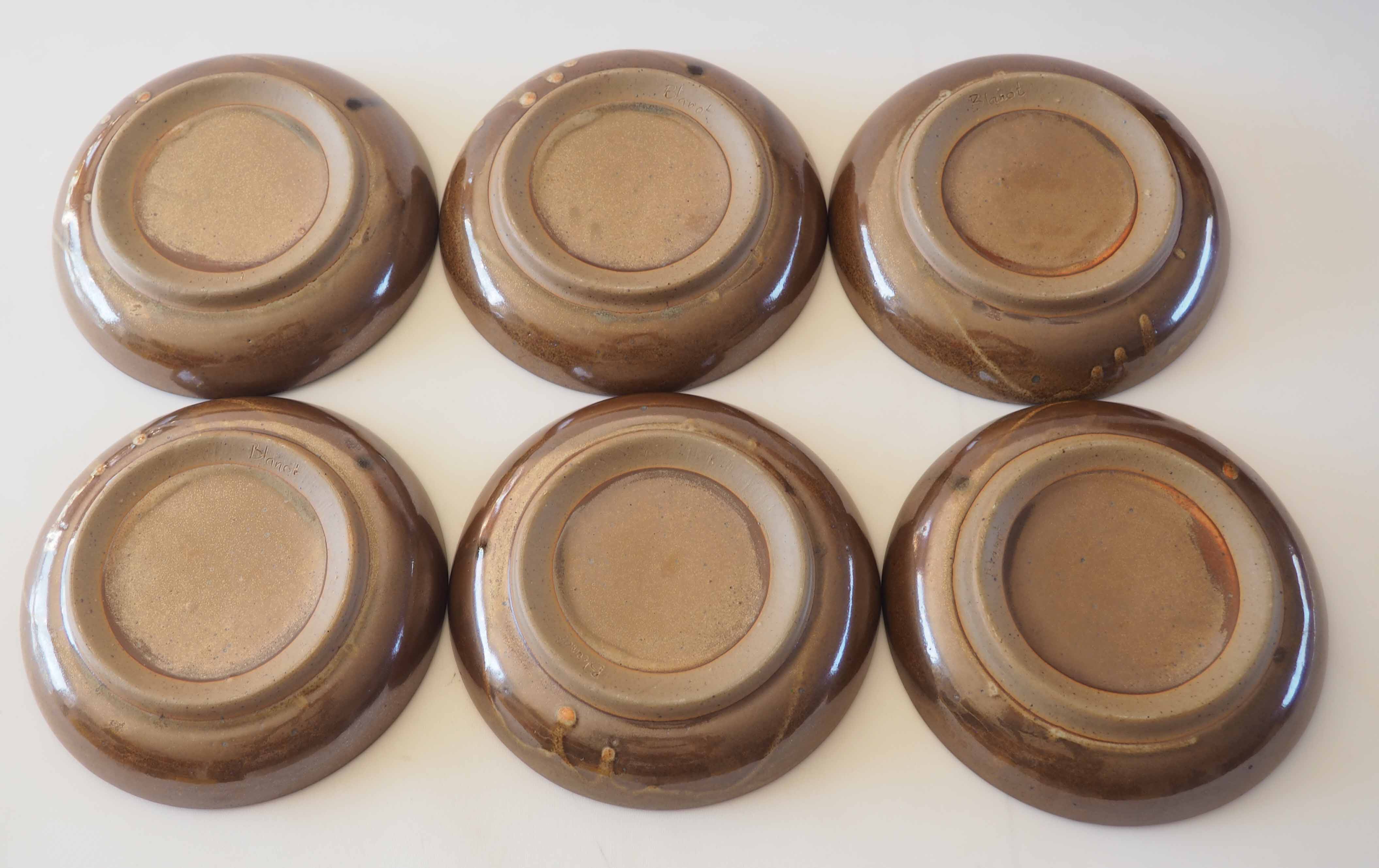 6 Blanot stoneware plates