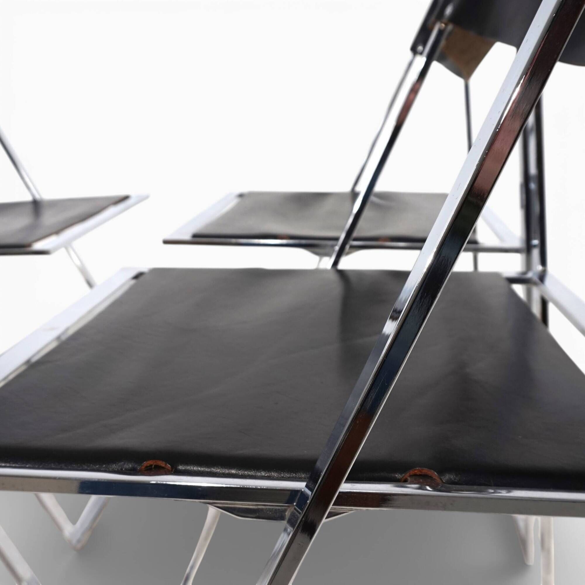 Lübke 4-piece set of folding dining chairs by Fantoni&Geraci, 1969