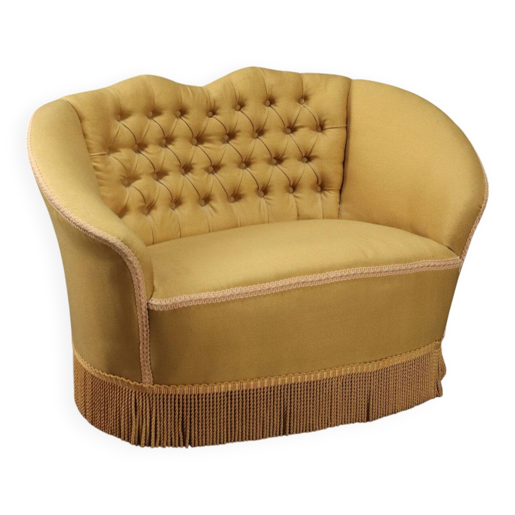 Capitonné loveseat 1950s