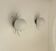 Pair of vintage wall lights, chrome and opaline, France, 1970
