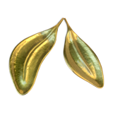 Two dishes, empty pocket vintage brass leaves
