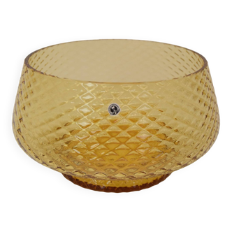 Vintage Amber Art Glass Bowl,  National company Borocrystal ,1950's,