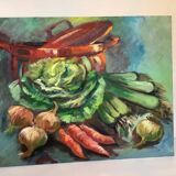 Still life painting oil on canvas signed