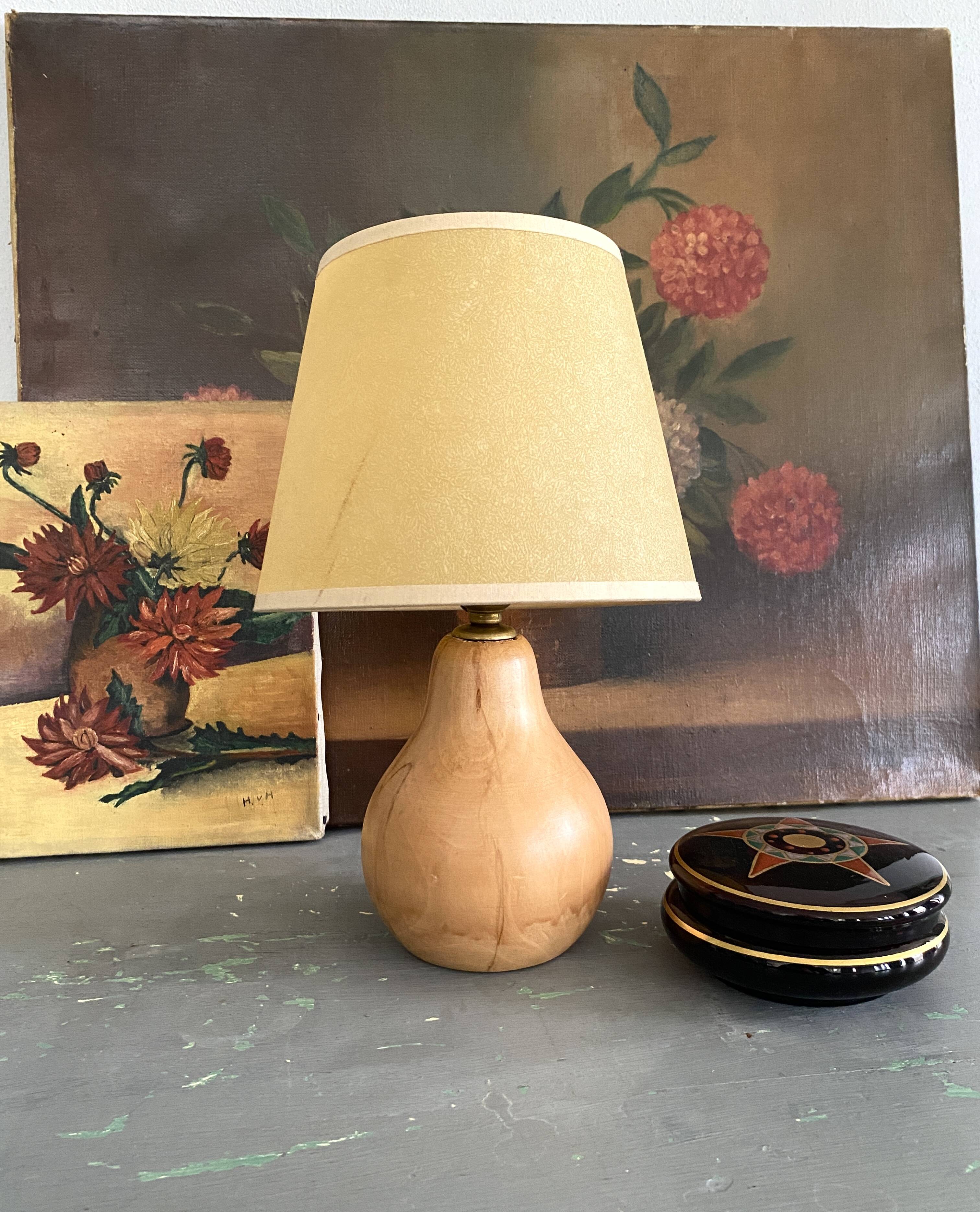 Lampe bois, câble neuf tissu 2M, abat-jour