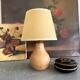Lampe bois, câble neuf tissu 2M, abat-jour