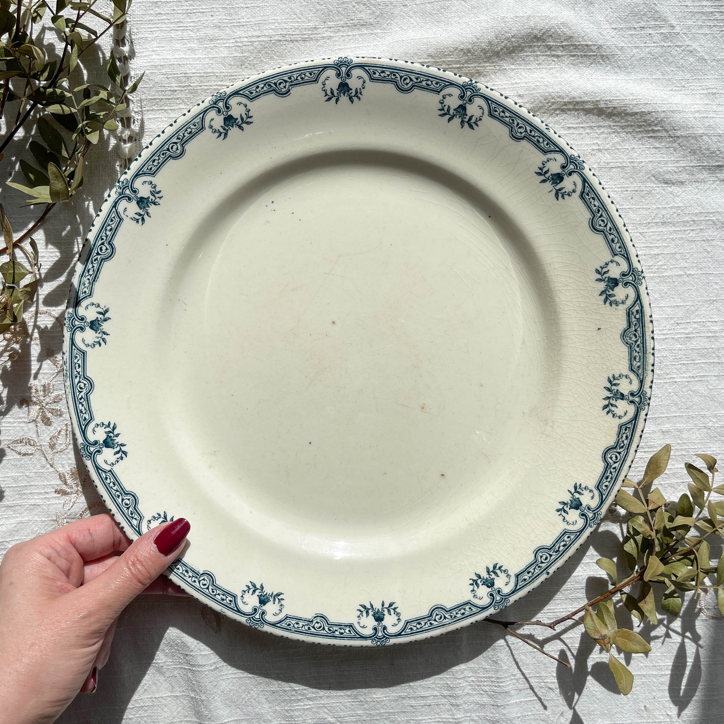 Round plate terre de fer salins model parmentier made in france