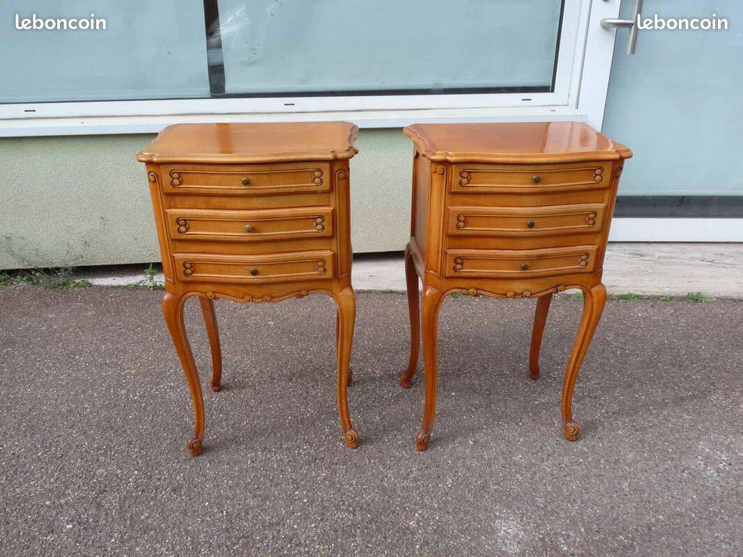 Set of 2 Louis XV bedside tables - Cherry wood