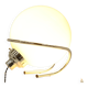 Lampe de table globe en chrome et verre blanc, Italie, années 1970