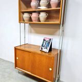 Vintage wall unit bookcase cabinet 1960s