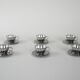 Set of stainless steel cups, Italian design, 1980s, production: Italy
