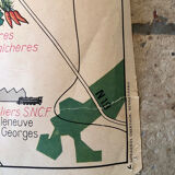 Old school map of Paris