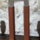 Pair of luxury lamps Bover model Ema - leather & nickel-plated brass