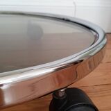 Chrome serving trolley with 70s design