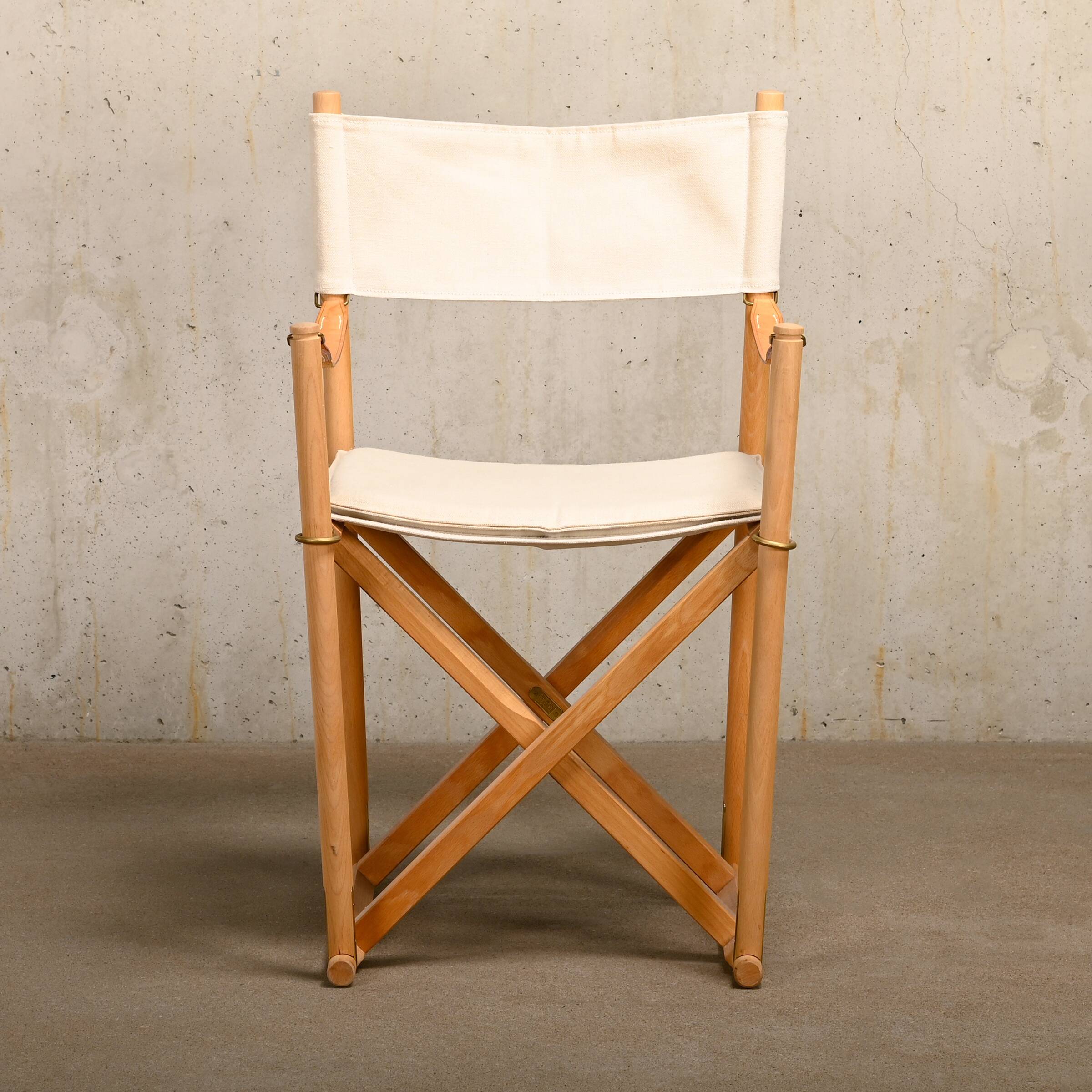 Mogens Koch MK16 Folding Chair in Beech Wood and Canvas for Rud Rasmussen, DK