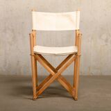 Mogens Koch MK16 Folding Chair in Beech Wood and Canvas for Rud Rasmussen, DK
