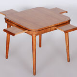 Restored Art Deco Cherry-Tree Card Table, New Varnish, Czechia, 1940s