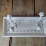 Coat rack wood patiné 2 hooks in metal deco vintage