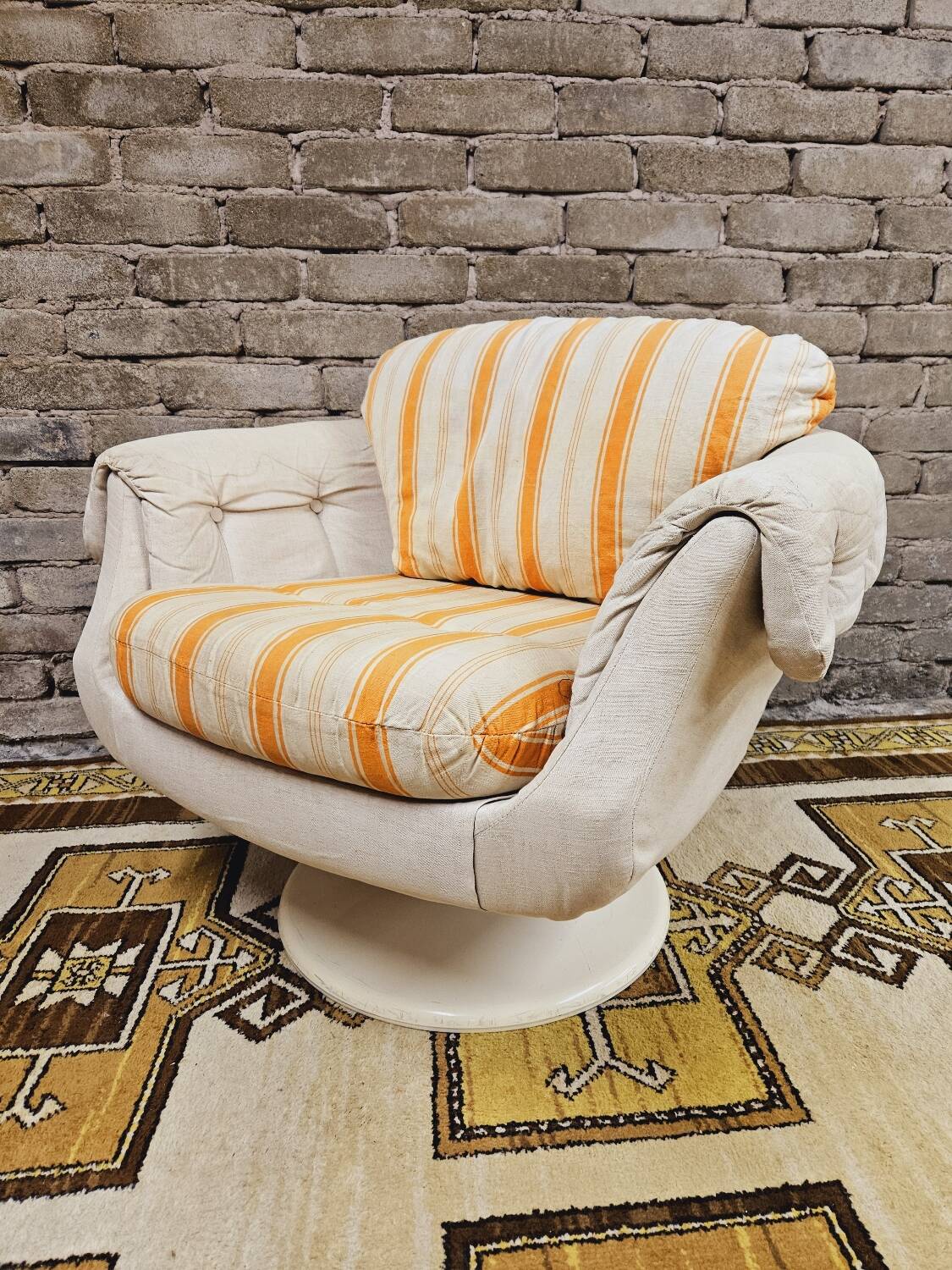 Swivel shell armchair by lusch erzeugnis 1970 vintage