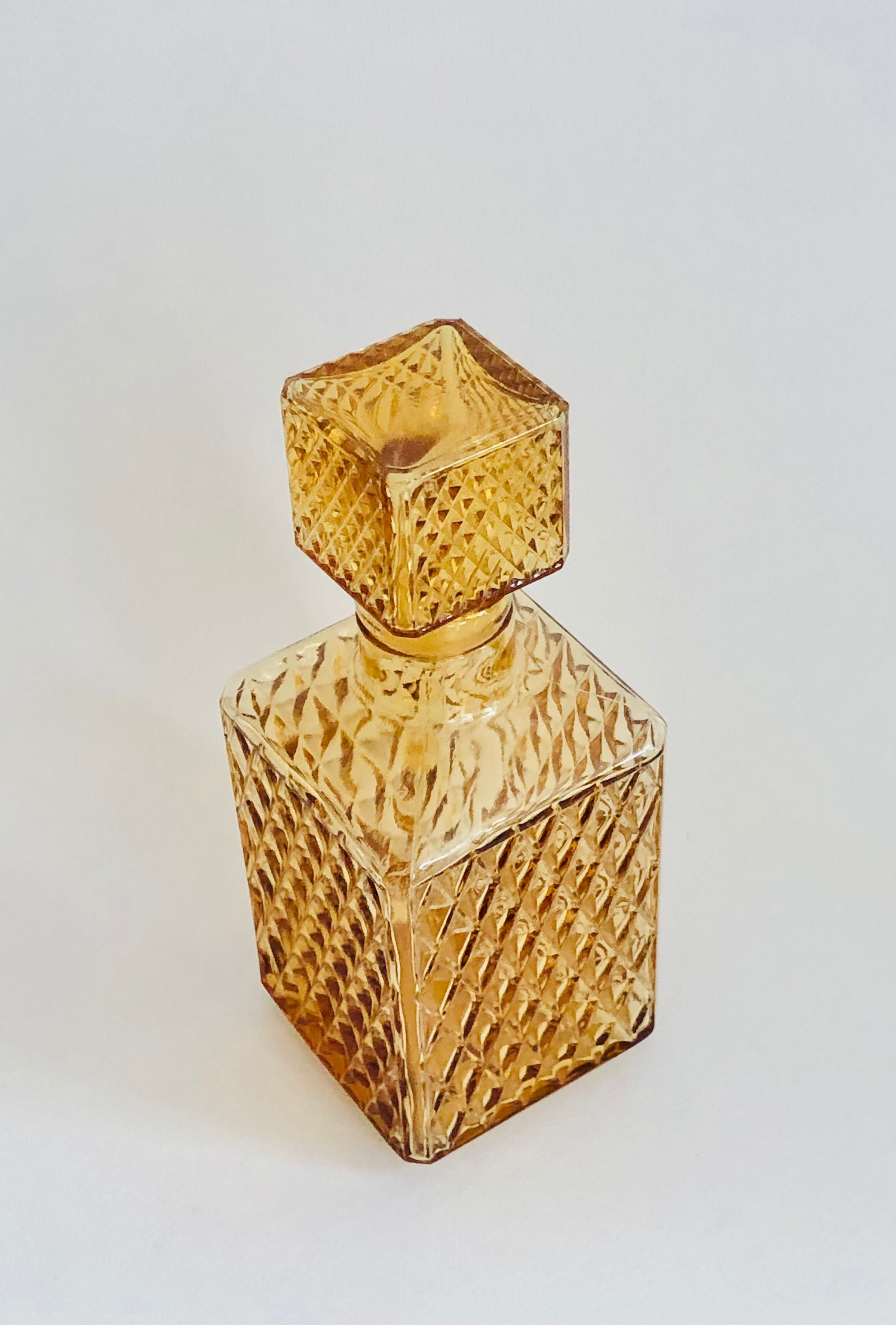 Vintage smoked glass whiskey decanter