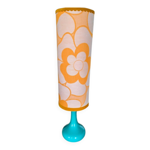 Lampe vintage 70s upcyclée, - turquoise
