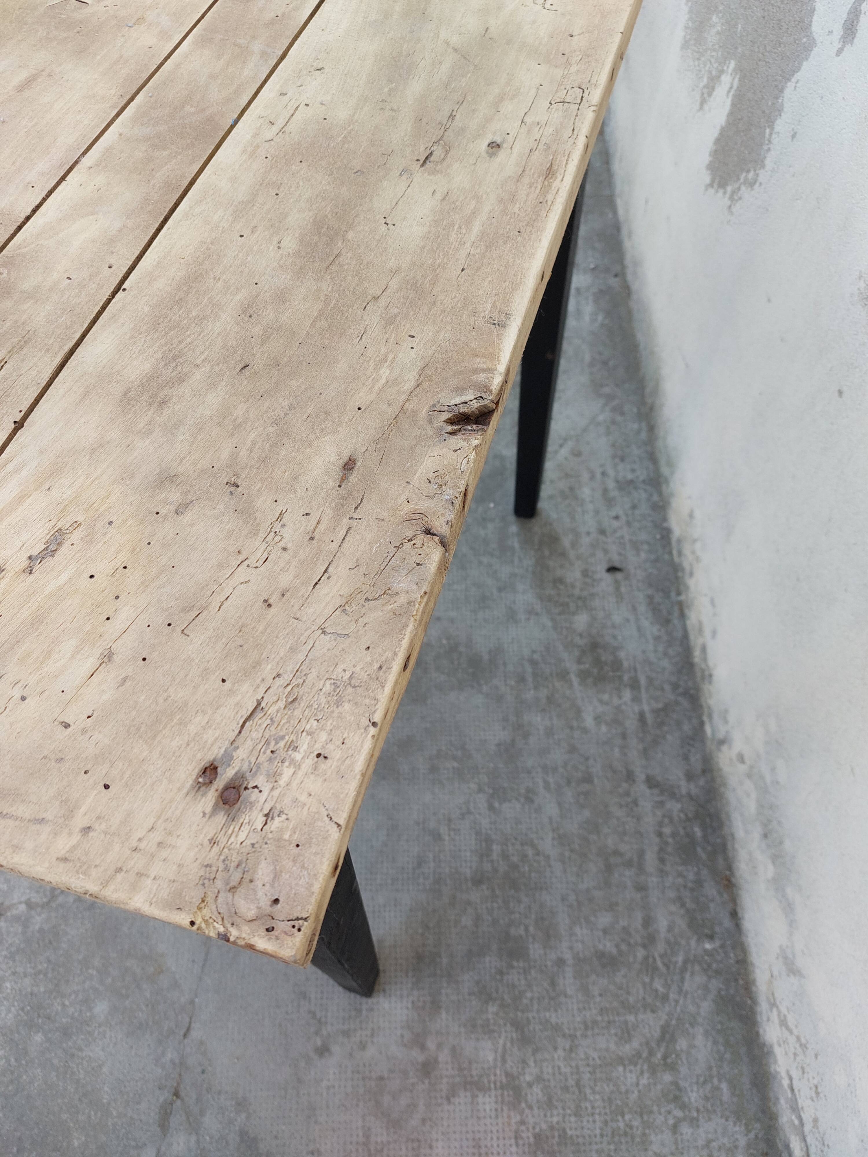 Black patinated old farmhouse table