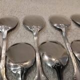 10 silver-plated metal ice scoops, silversmith Saglier Frères, gadroons