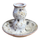 Bougeoir en céramique, écume de mer, Vallauris