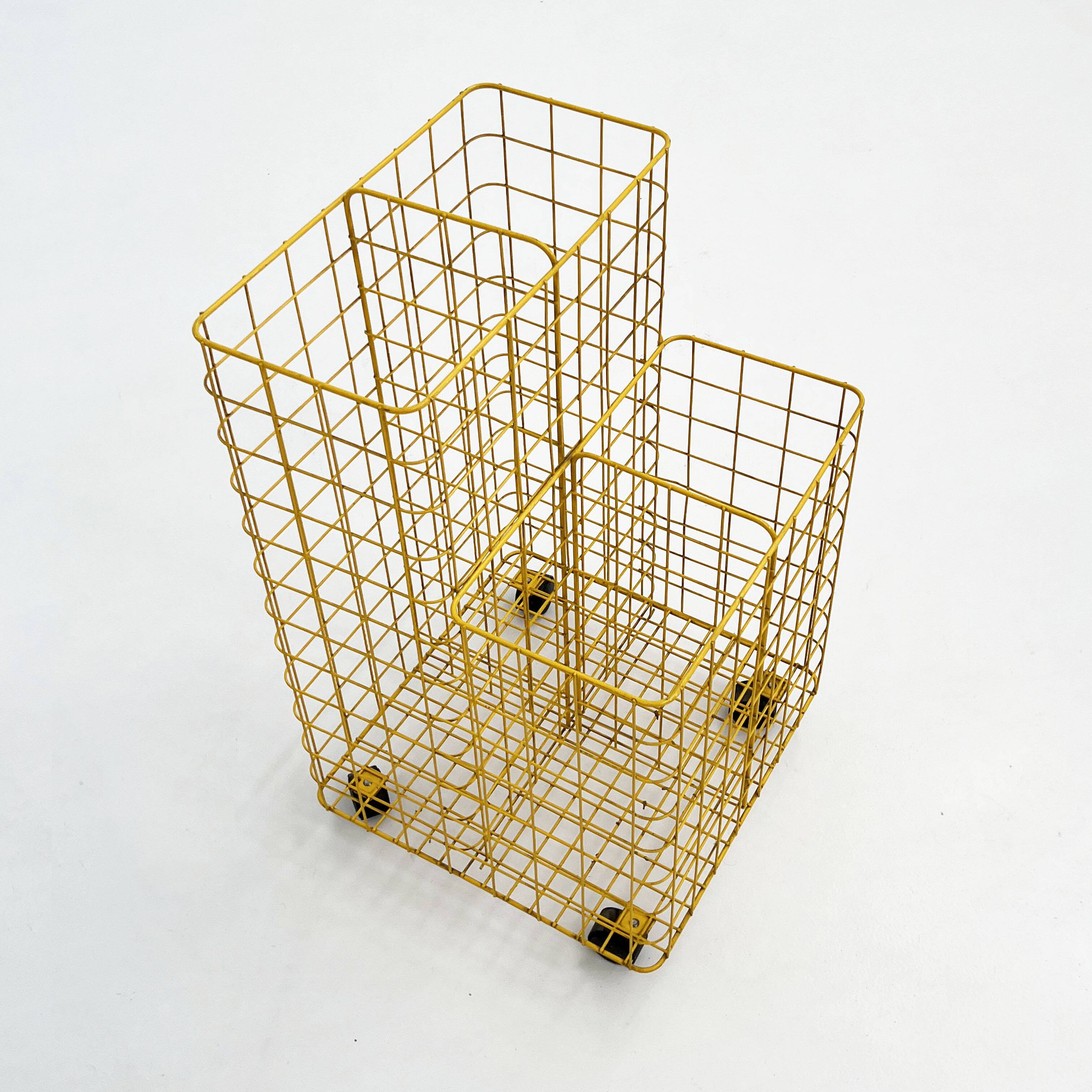 Yellow metal dessert trolley, 1980