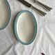 Set of 2 small serving dishes, antique Boch and Frères earthenware.