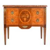 Louis XVI style commode in marquetry