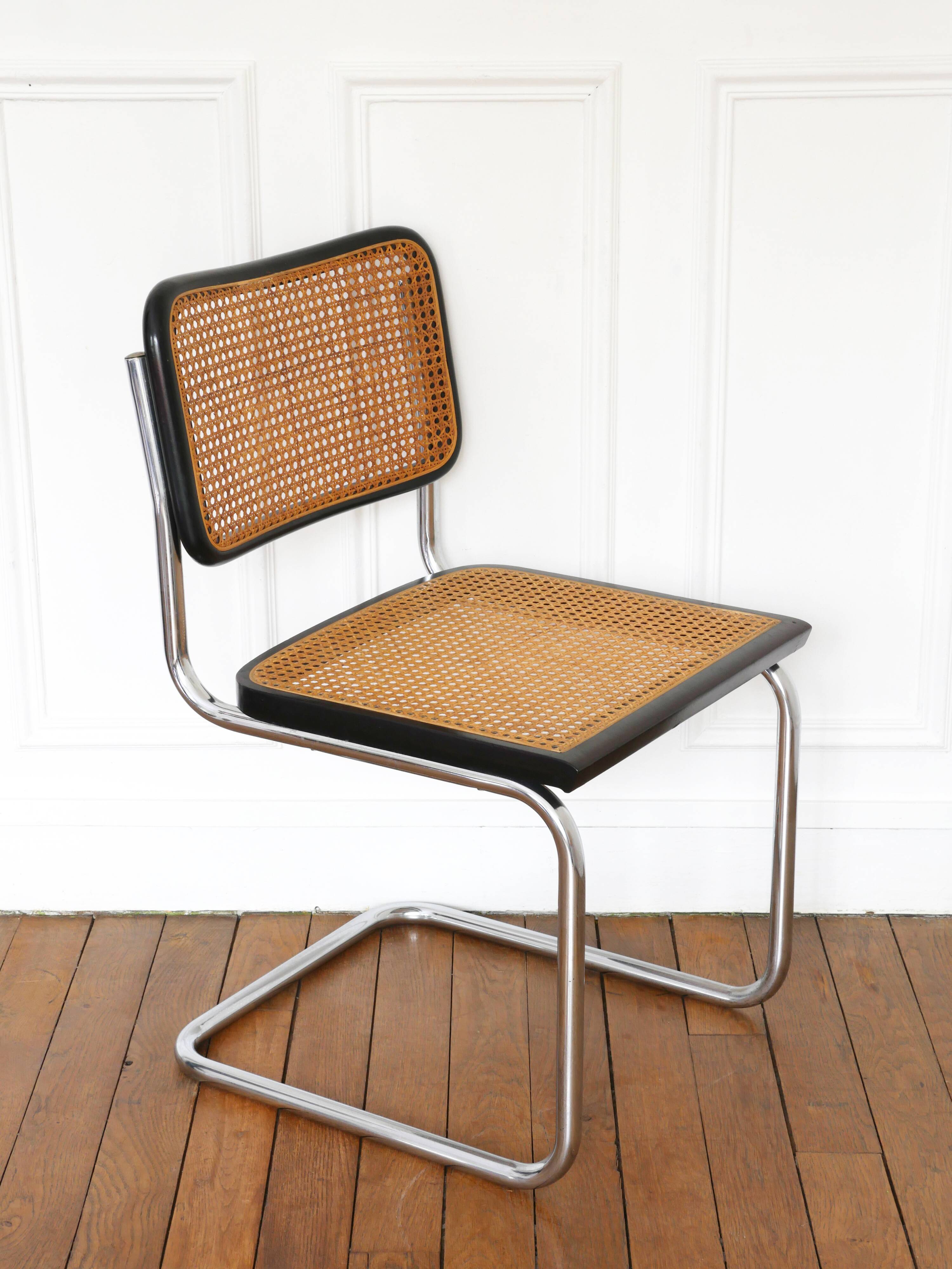 Cesca B32 Breuer Chair Made in Italy - Reupholstered seat cane