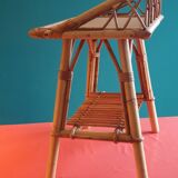 Rattan serving trolley