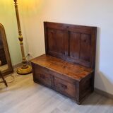Nineteenth century oak church chest bench
