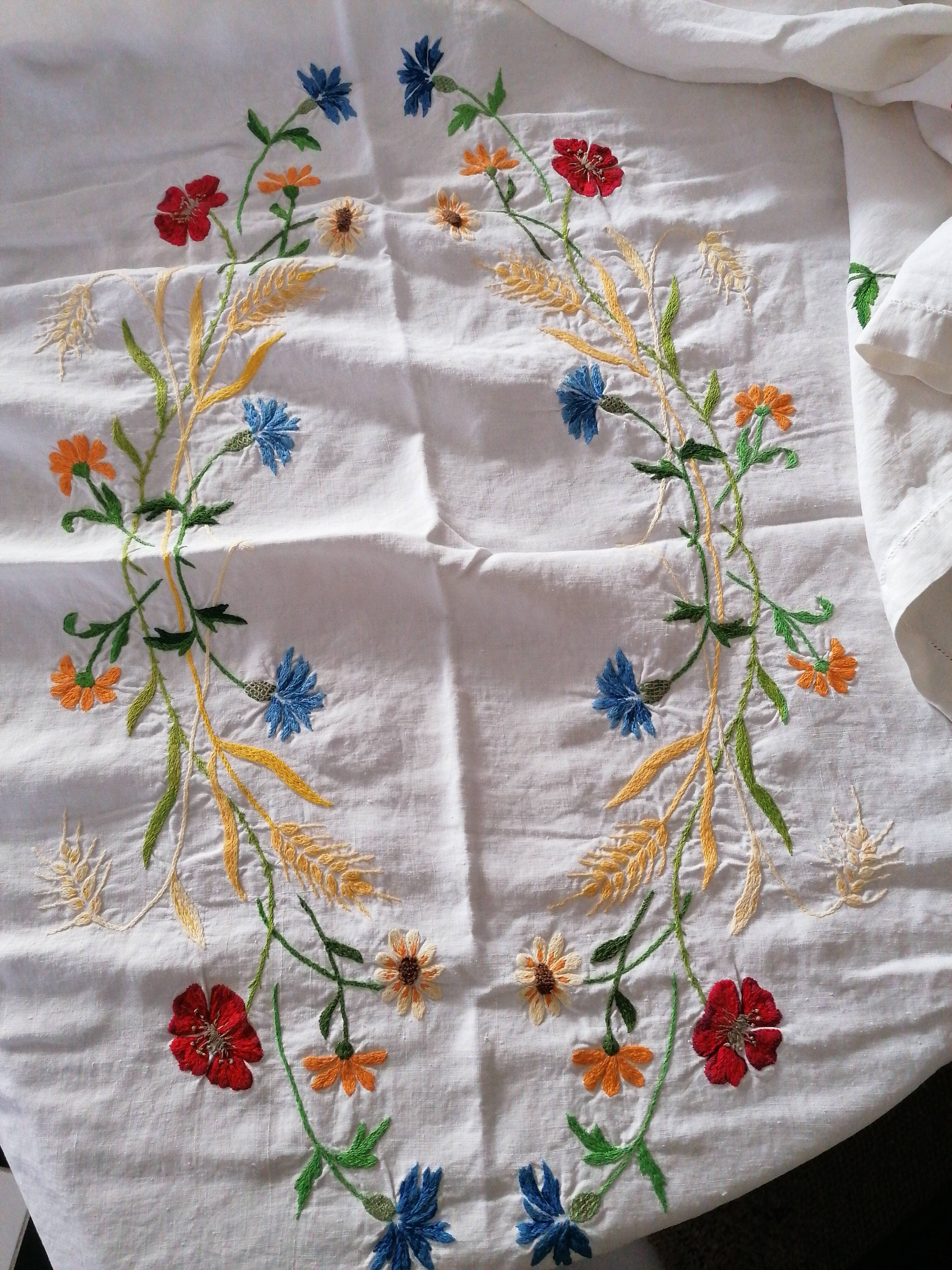 Old embroidered tablecloth