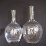 Pair of glass decanters